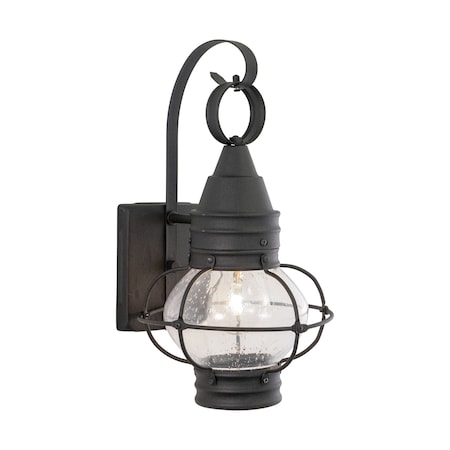 Vaxcel Chatham 1 Light Black Coastal Outdoor Wall Lantern Clear Glass OW21881TB